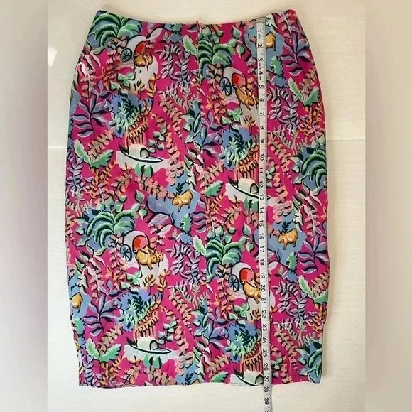 J. McLaughlin Blakely Freshfield Rose Skirt Knotted Size 8 - Picture 11 of 11